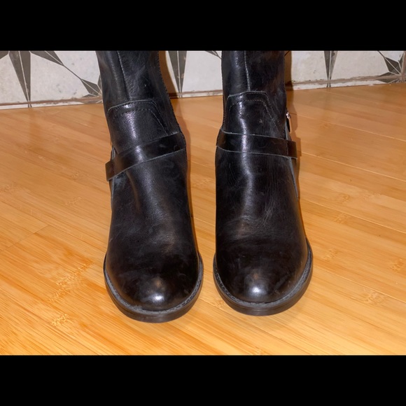 Franco Sarto Leather Corbeit 2 Black/Brown Knee High Riding Boots size 6M - Picture 4 of 16